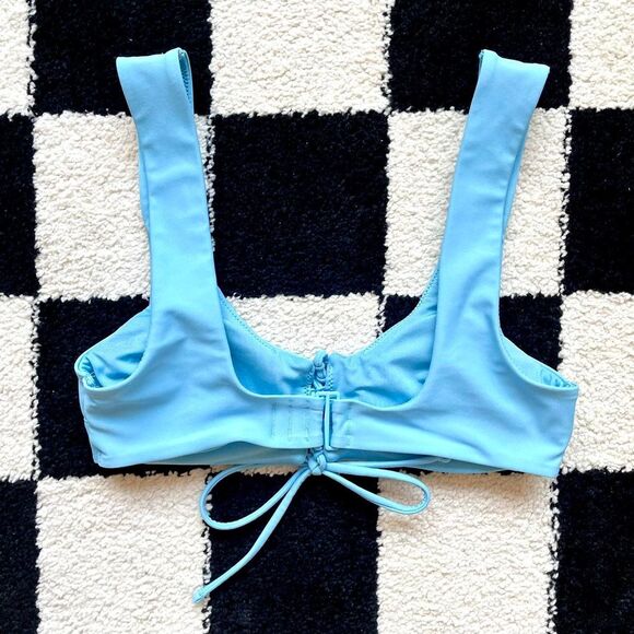 Aerie Blue Lace Front Bikini Top XS - Picture 2 of 4